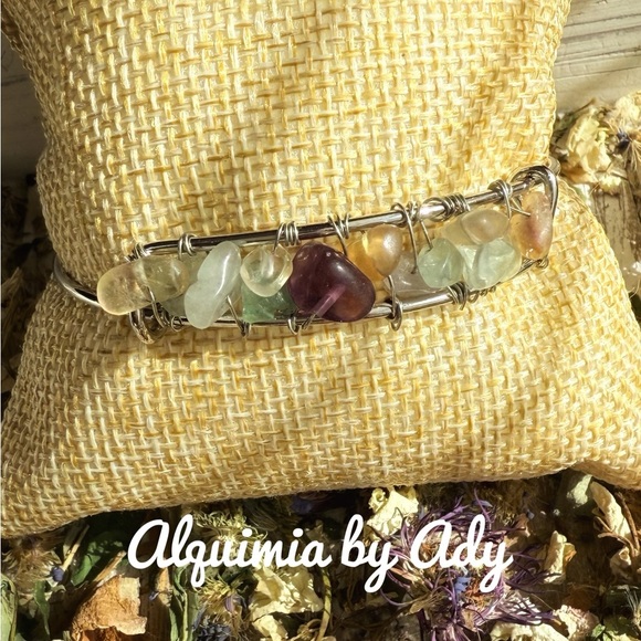 Alquimia Green fluorite and Silver charms bracelet - Picture 1 of 1